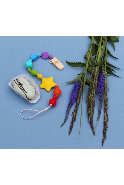 Силиконовый держатель на клипсе Радуга