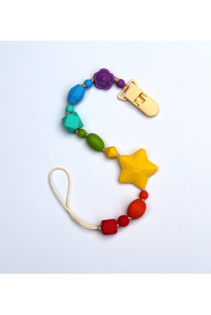 Силиконовый держатель на клипсе Радуга