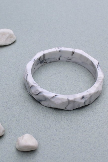 Молочный браслет из пищевого силикона, мраморный