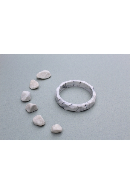 Молочный браслет из пищевого силикона, мраморный