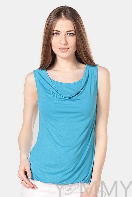 Блуза для кормящих и беременных с вырезом "качели", бирюза