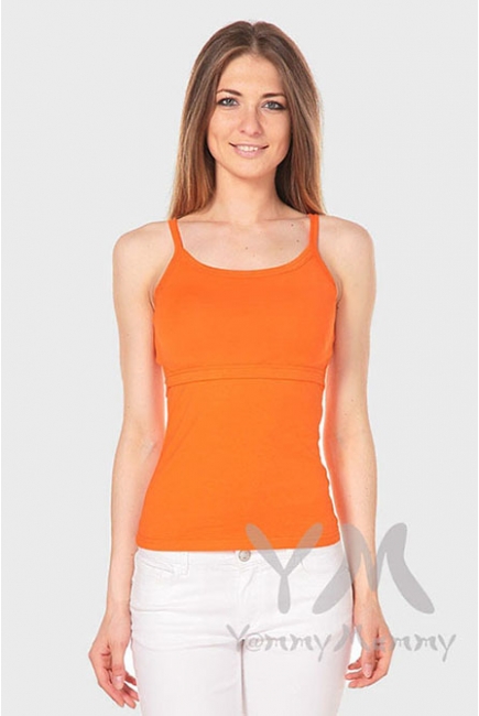 Топ на бретельках для кормящих и беременных, оранжевый