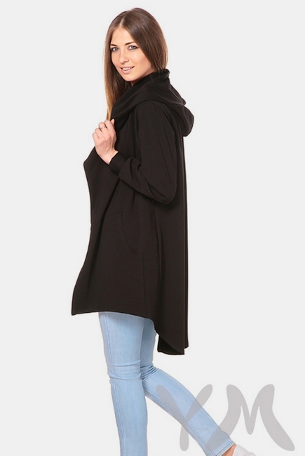 Кардиган с капюшоном для беременных и кормящих, чёрный