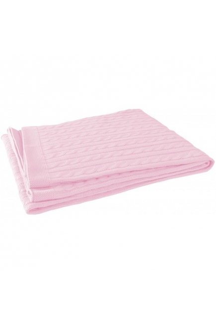 Вязаный плед для новорожденных (косичка) Jollein, "светло-розовый", большой