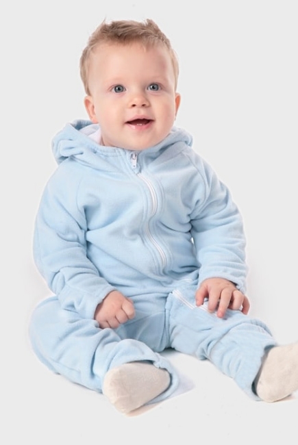 Флисовая поддева (флисовый комбинезон), светло-голубой