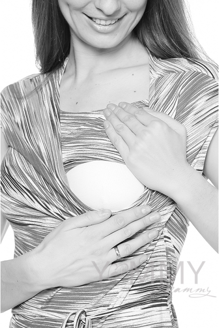 Платье с горловиной "качелька" нежно-голубое для кормящих