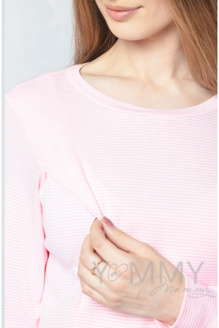 Комплект для дома белая/розовая полоска