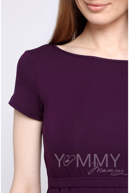 Платье для кормящих и беременных из вискозы, темно-лиловое