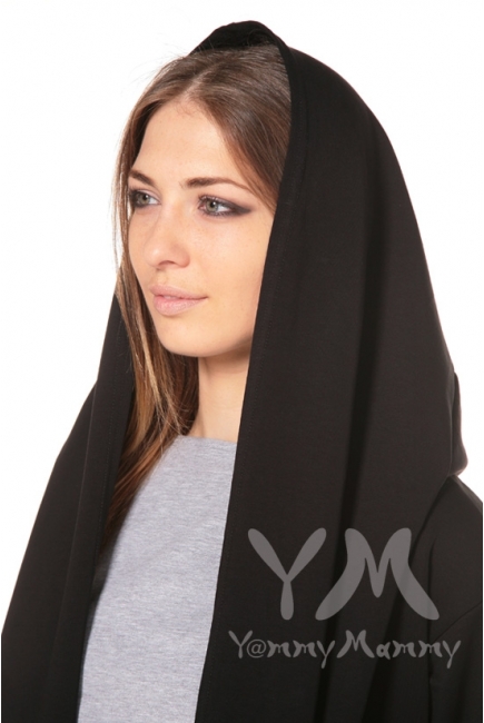 Кардиган с капюшоном для беременных и кормящих, чёрный