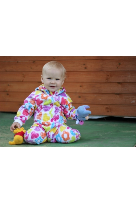 Флисовая поддева (комбинезон) Comfort, сердечки