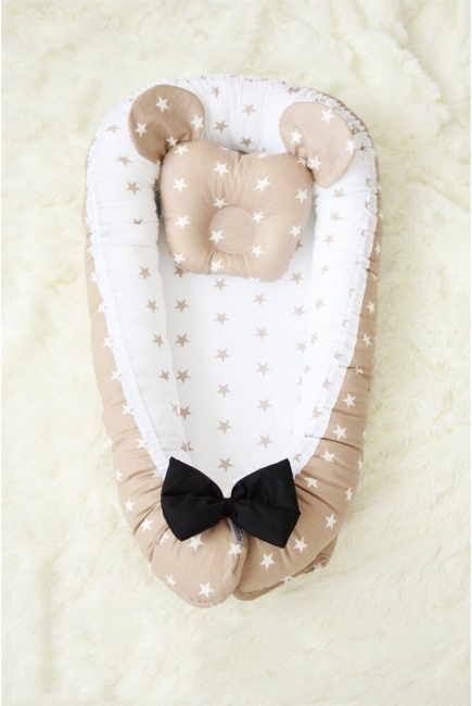 Кокон-гнездышко для новорожденных Babynest Latte Dzhentlmen