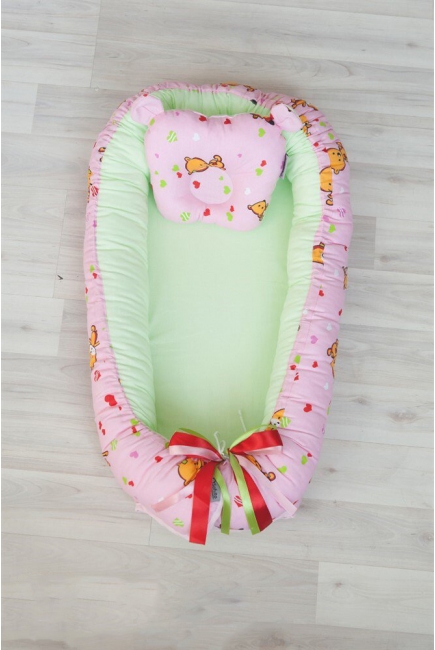 Кокон-гнездышко для новорожденных Babynest Likes Pink