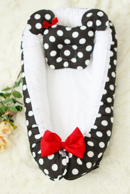 Гнездышко-кокон для новорожденных Babynest Minnie black