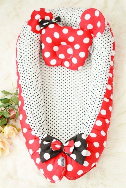 Гнездышко для новорожденных Babynest Minnie red dots
