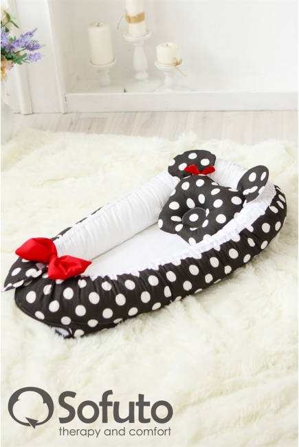Гнездышко-кокон для новорожденных Babynest Minnie black