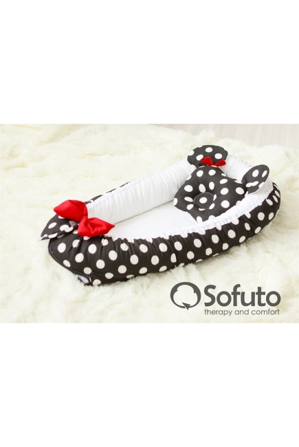Гнездышко-кокон для новорожденных Babynest Minnie black
