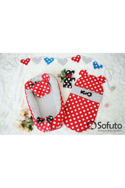 Гнездышко для новорожденных Babynest Minnie red dots