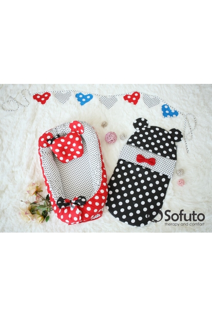 Гнездышко для новорожденных Babynest Minnie red dots