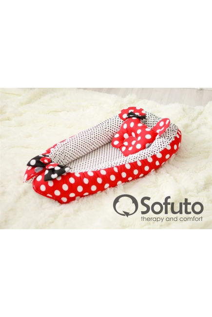 Гнездышко для новорожденных Babynest Minnie red dots