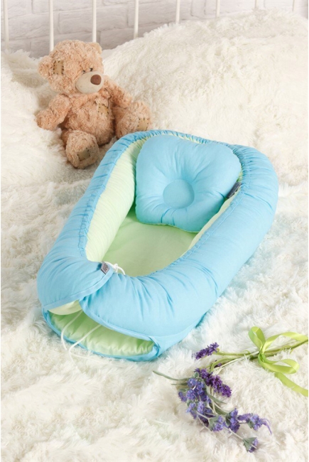 Гнездышко для новорожденных Babynest Praline blue