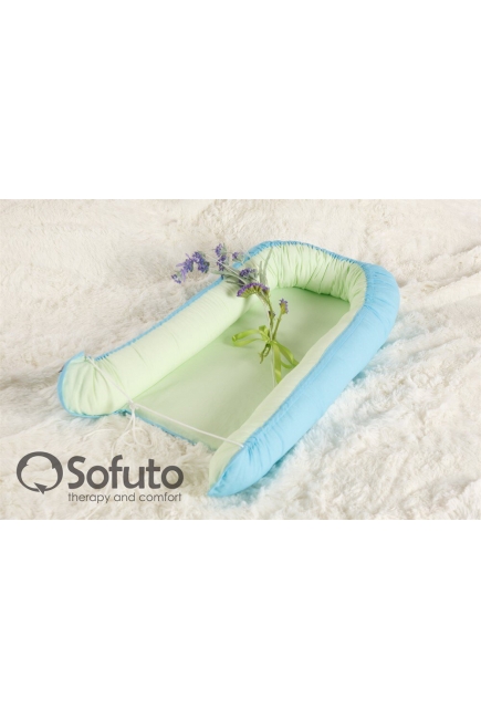 Гнездышко для новорожденных Babynest Praline blue