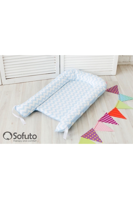 Гнездышко для новорожденных Babynest Stars and waves blue sky