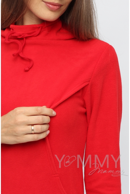 Толстовка YammyMammy (yummy mummy) флисовая, цвет "красный"