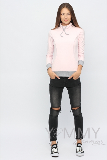 Толстовка YammyMammy (ямми мами) трикотажная, цвет "светло-розовая"