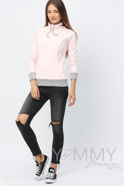 Толстовка YammyMammy (ямми мами) трикотажная, цвет "светло-розовая"