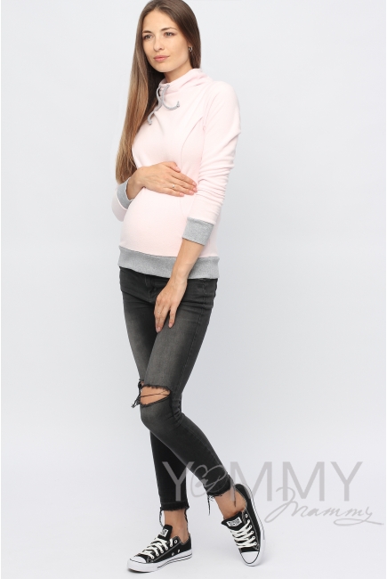 Толстовка YammyMammy (ямми мами) трикотажная, цвет "светло-розовая"