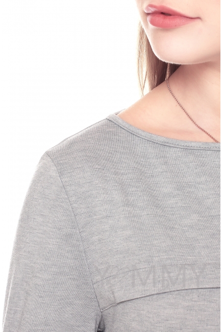 Платье с воланом жемчужное для кормящих