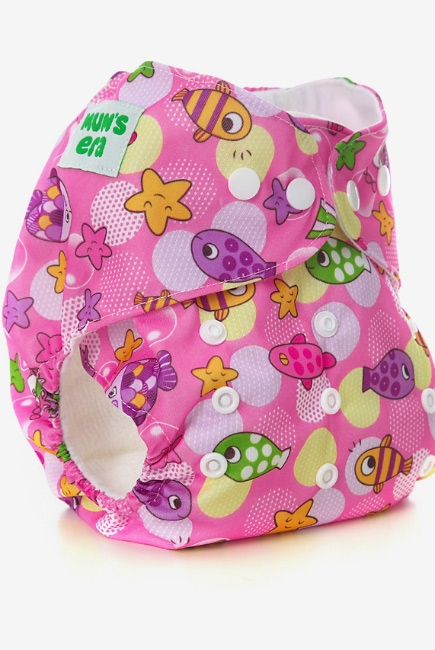 Многоразовый подгузник Mums Era, Рыбки (с 2 вкладышами)