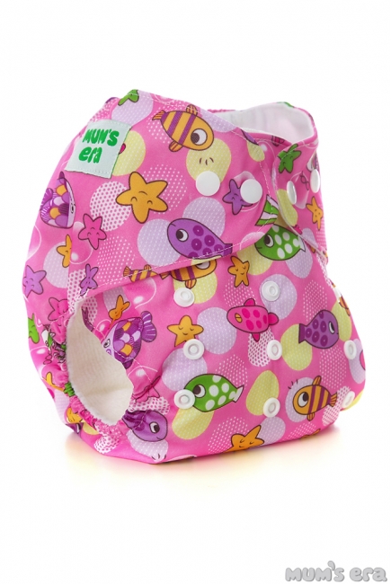 Многоразовый подгузник Mums Era, Рыбки (с 2 вкладышами)