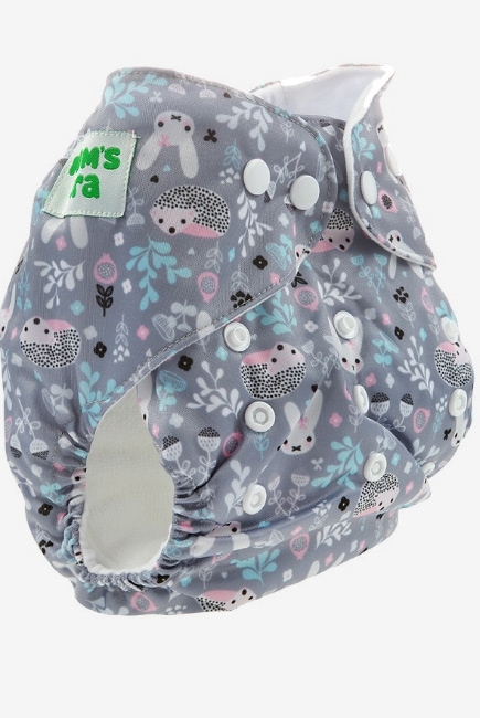 Многоразовый подгузник Mums Era, Зайки (с 2 вкладышами)