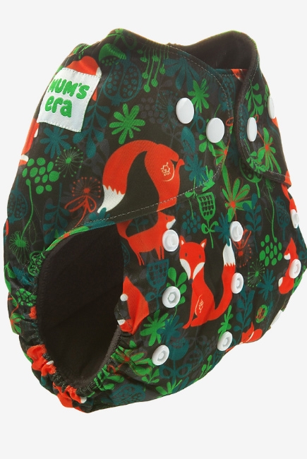 Многоразовый угольный подгузник Mums Era, Лисички (с 2 вкладышами)