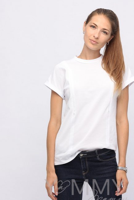 Футболка для кормящих и беременных, цвет белый