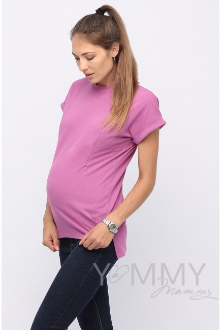 Футболка для беременных и кормящих, орхидея