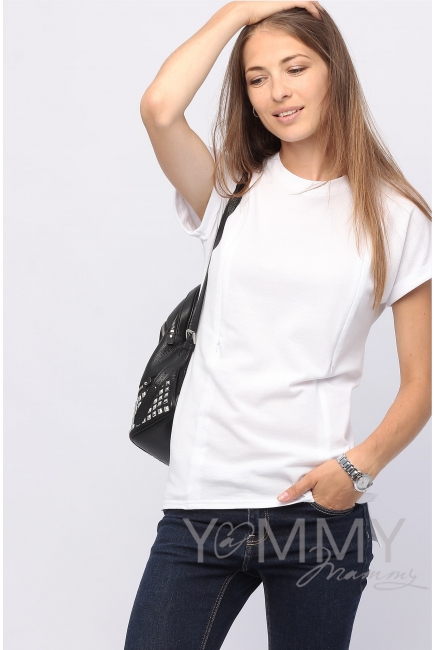 Футболка для кормящих и беременных, цвет белый