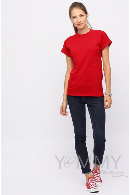 Футболка для кормящих и беременных, цвет красный