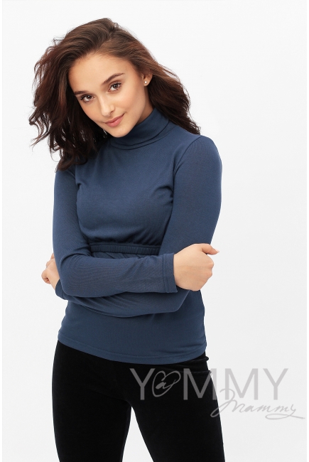 Водолазка для беременных и кормящих, цвет темно-синий