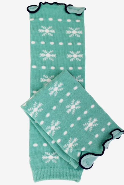Слингогетры (гетры для детей) "Snowflakes Mint"