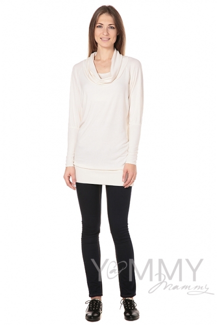 Платье-туника Хомут экрю для кормящих