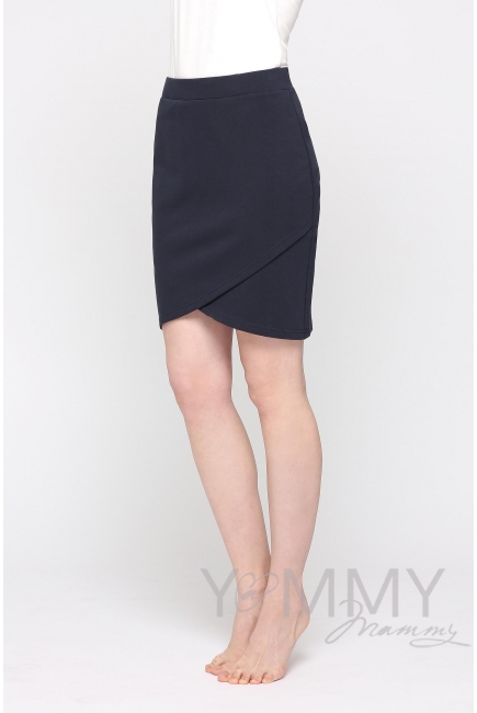 Юбка для родивших и беременных универсальная, из футера антрацит