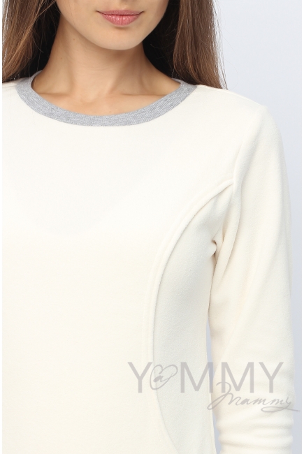 Джемпер для кормящих и беременных флисовый, цвет экрю