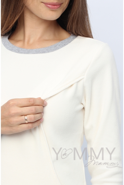 Джемпер для кормящих и беременных флисовый, цвет экрю