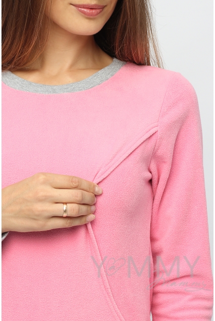 Джемпер для кормящих и беременных флисовый, цвет розовый