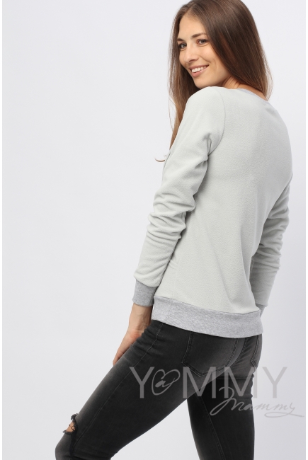 Джемпер для кормящих и беременных флисовый, цвет серый