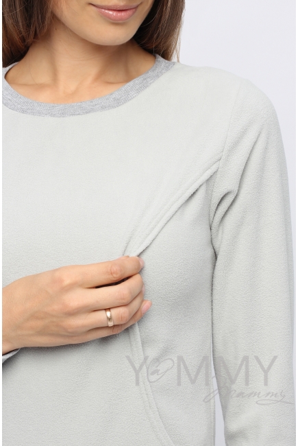Джемпер для кормящих и беременных флисовый, цвет серый