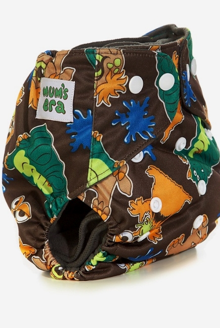 Многоразовый угольный подгузник Mums Era, Зверюшки (с 2 вкладышами)