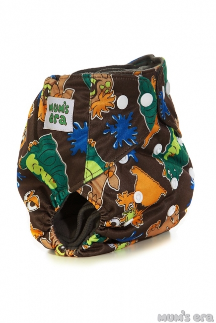 Многоразовый угольный подгузник Mums Era, Зверюшки (с 2 вкладышами)